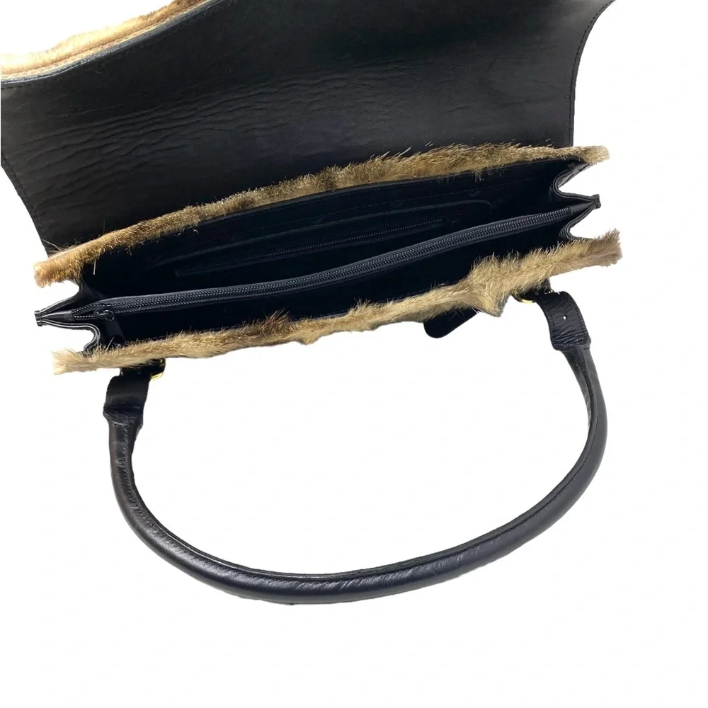 Fellini Real Fur Women’s Bag Purse Brown ALSU00162
